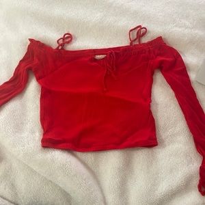 Off the Shoulder Red Top